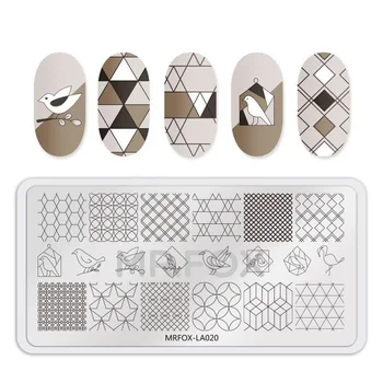 

MRFOX Nail Art Stamping Template Flamingo Dolphin Snowflake Image Manicure Stamping Template For DIY Designs Nail