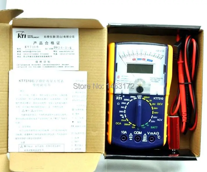 KTI высокое качество KT7310 аутентичный цифровой двойной дисплей аналоговый мультиметр тестер