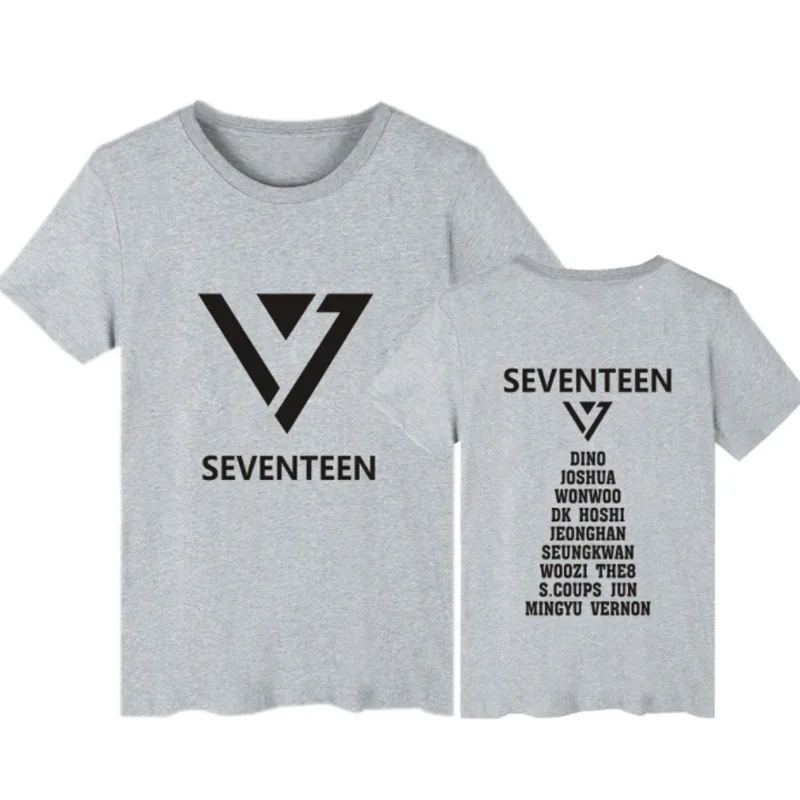 Ulzzang корейская мода KPOP Seventeen Футболка женская футболка Топы повседневные женские