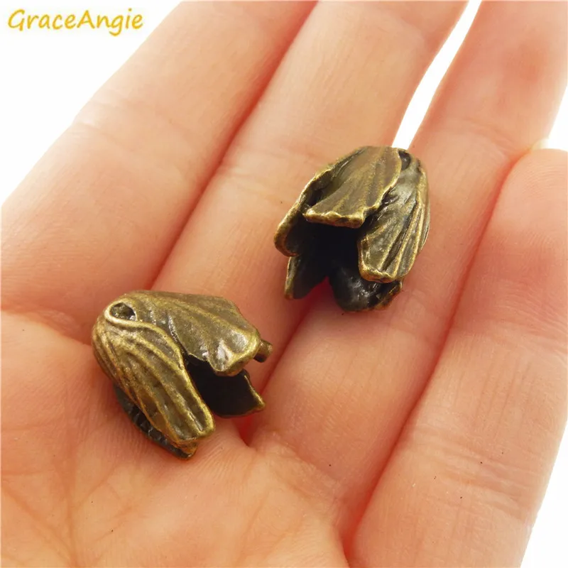 GraceAngie 14 шт старинные антикварные бронзовые Цветочная бисера браслет ожерелье