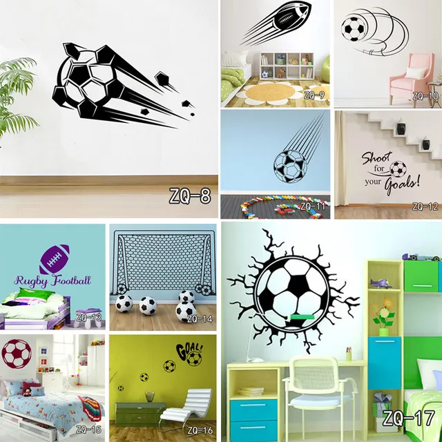 Pegatina de pared de patrón de fútbol personalizada para habitaciones