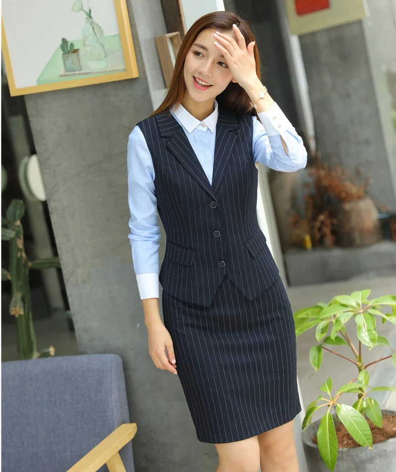 Женский деловой костюм с юбкой и топом серый жилет офисный костюм|suit with skirt|ladies