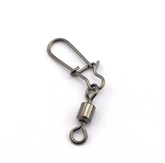  30pcs/lot Fishing lure Rolling Swivel with Nice Snap stainless steel fishing Hook Connector Link 