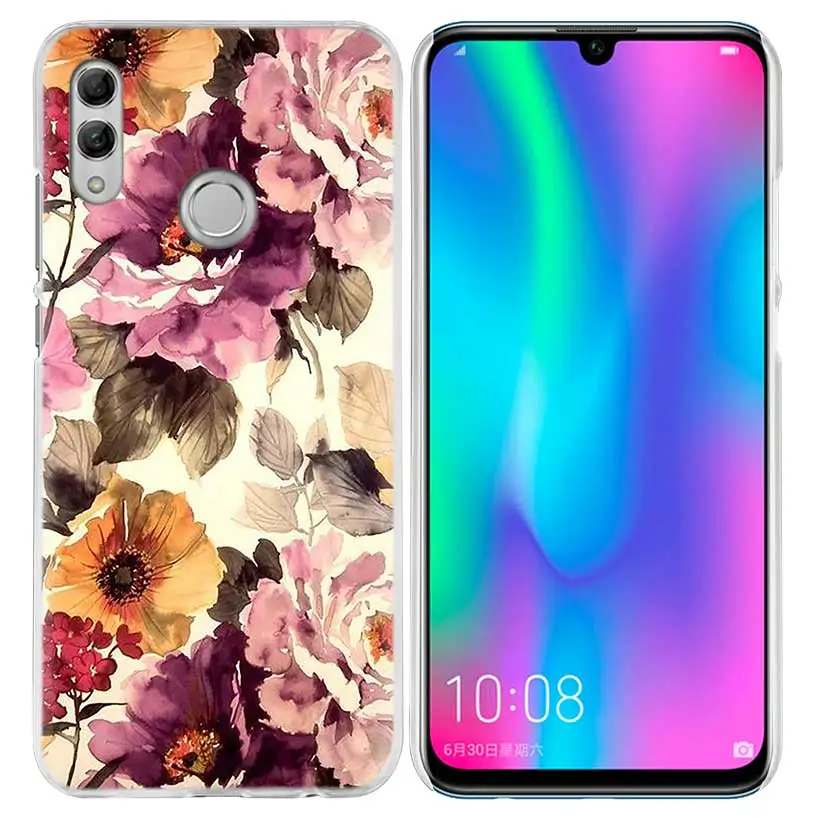 Красивый чехол с цветочным рисунком розы для huawei Honor 8X Y9 9 10 Lite Play 8C 8S 8A Pro V20 20i 10i Y6 Y7 жесткий Роскошный чехол для телефона из поликарбоната