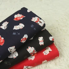 Наполовину ярд Тайвань импорт мягкий бриз lucky cat печати ткани, ручной работы DIY лоскутное платье telas ткани CR-A147