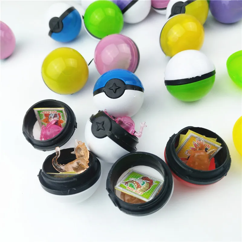 

100pcs/lot XY Pikachu Eevee Multicolor PokeBall Crystal Pet pokebolas Poke Toys Action Figure & Stickers Game Ball Toy For Kids