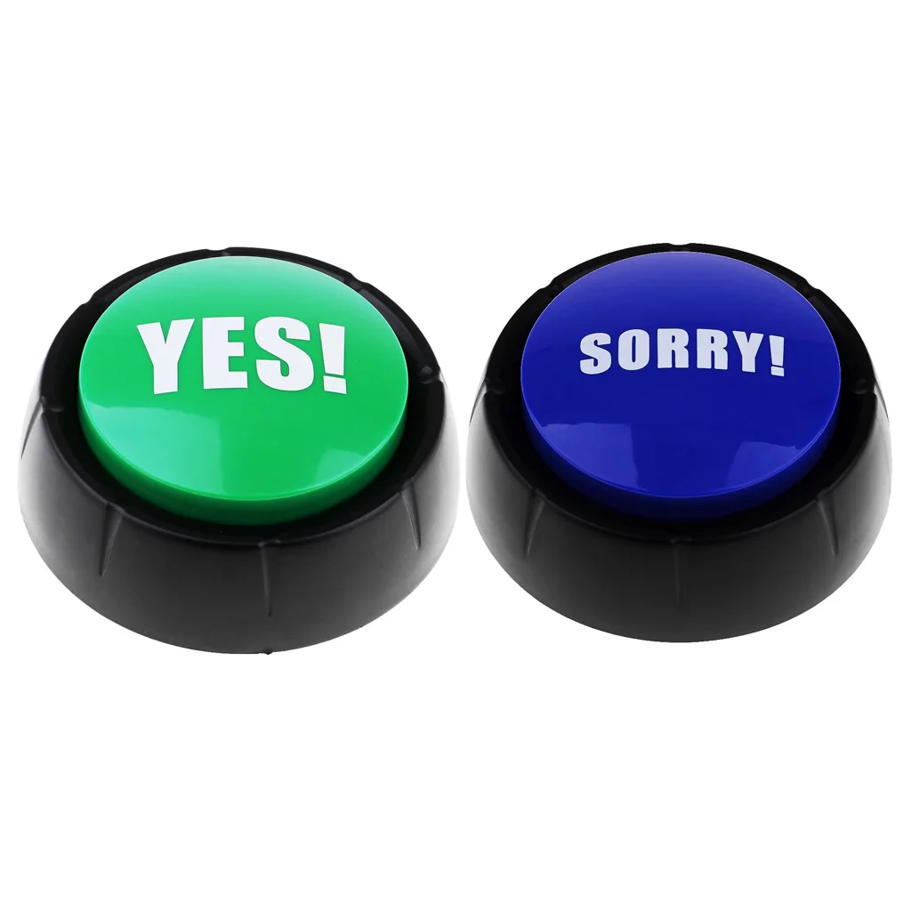 

2Pcs Yes Sorry Button Gag Sound Button Toy Wireless Quiz Game Buzzers Sound Push Button Gathering Games Supplies