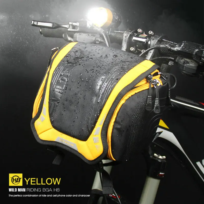 Водонепроницаемая велосипедная сумка 3L с передней трубкой, Сумка с кронштейном для руля велосипеда MTB Pannier, велосипедная камера, сумка через плечо - Цвет: Цвет: желтый