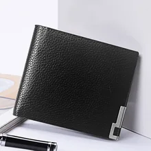 1 шт. мужской кошелек-сумочка, короткий дизайн, тонкая искусственная кожа для монет, денежные карты, фото FA$3