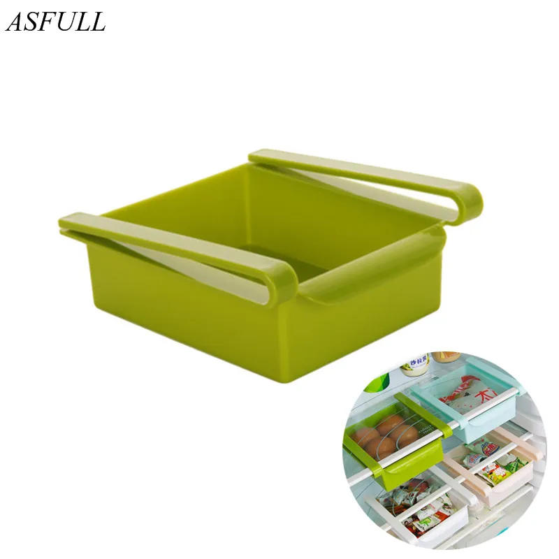 

ASFULL Creative Refrigerator Storage Box Fresh Layer Storage Rack Pull-out Drawer Fresh Spacer for Sort Kitchen Supplies