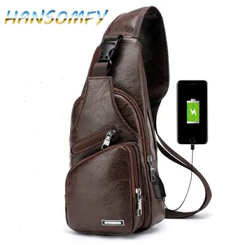 

Men's Crossbody Bags Men's USB Chest Bag Designer Messenger bag Leather Shoulder Bags Diagonal Package Back Pack Travel X2-08