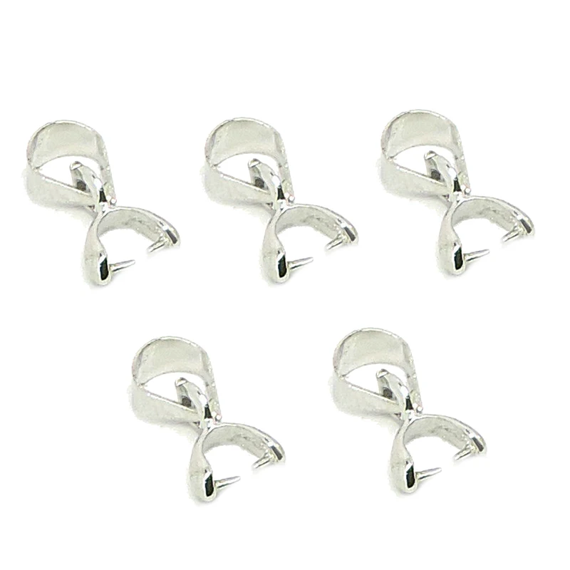 

50PCS Findings Bail Connector Bale Pinch Clasp Pendant 12x5mm Silver