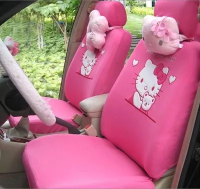 Женский мультфильм hello kitty универсальный чехол для автомобильных сидений набор для всех моделей автомобилей