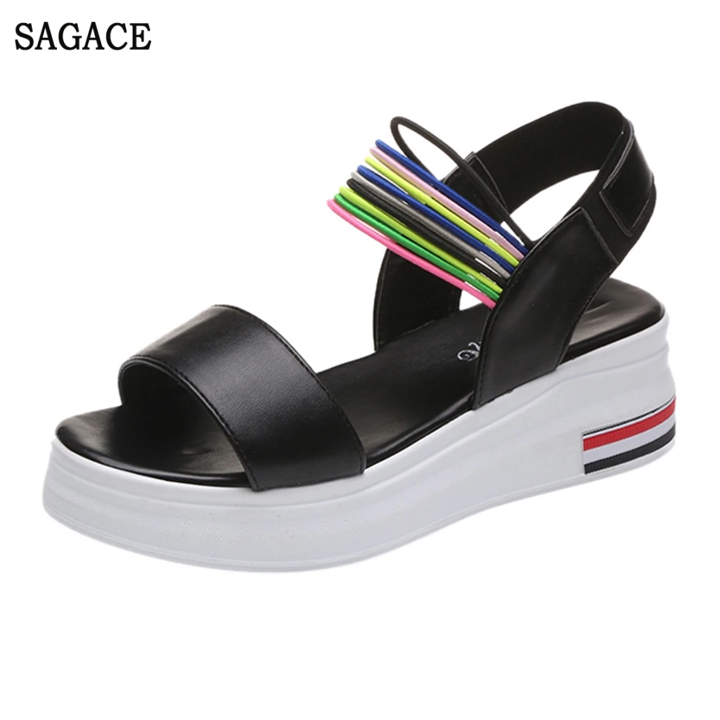 

SAGACE Casual Shoes Platform Shoes Summer Open Toe Shoes Flat Bottom Wedge Sandals Sexy High Quality Outsid Ladies Shoes