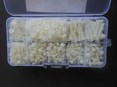 

800pcs M3 Cross Cylinder Cap Nylon Screw Nut Washer Assortment Kit
