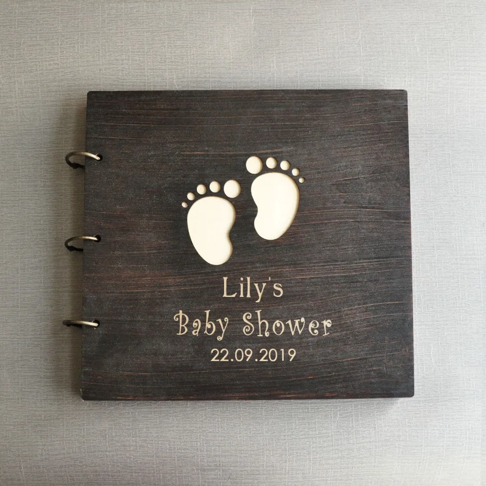 Персонализированный фотоальбом Baby Shower книга на день рождения ребенка журнал