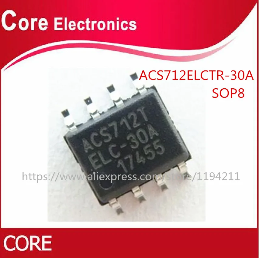 ACS712T ACS712 ACS712ELCTR 30A T SOIC8 10 шт./лот|Интегральные схемы| |