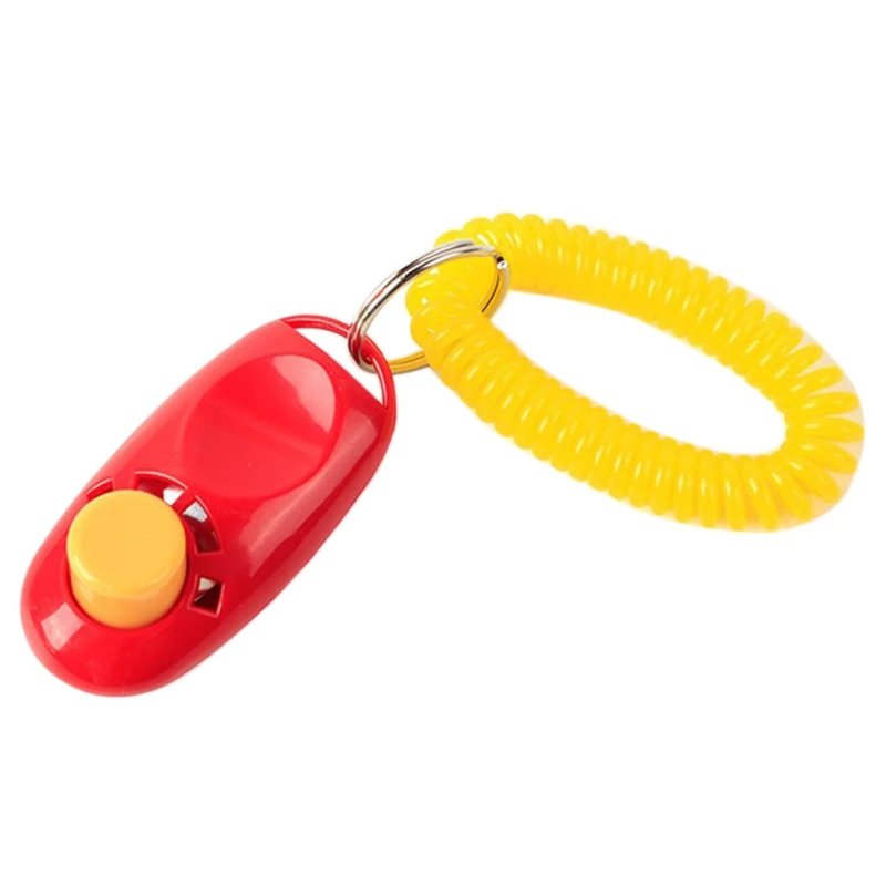 Pet Dog Click Clicker Training Trainer Aid Wrist Dogs Clickers Stop Barking Pets Training