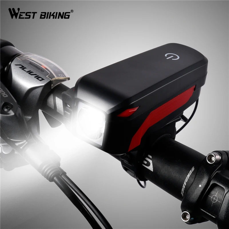 Велосипедный фонарь WEST BIKING с зарядкой через USB светодиодная лампа Электрический
