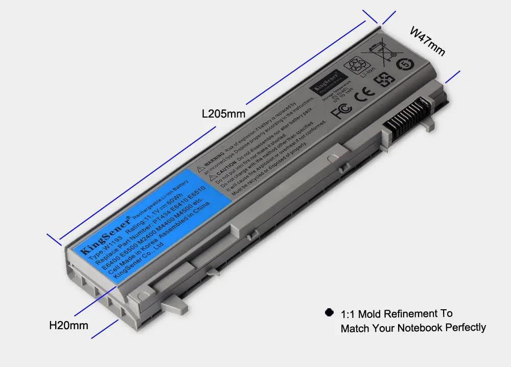 KingSener ячеечная новая W1193 Батарея для DELL Latitude E6400 E6410 E6500 E6510 M4400 M6400 PT434 PT436 PT437 KY265 KY266 KY268