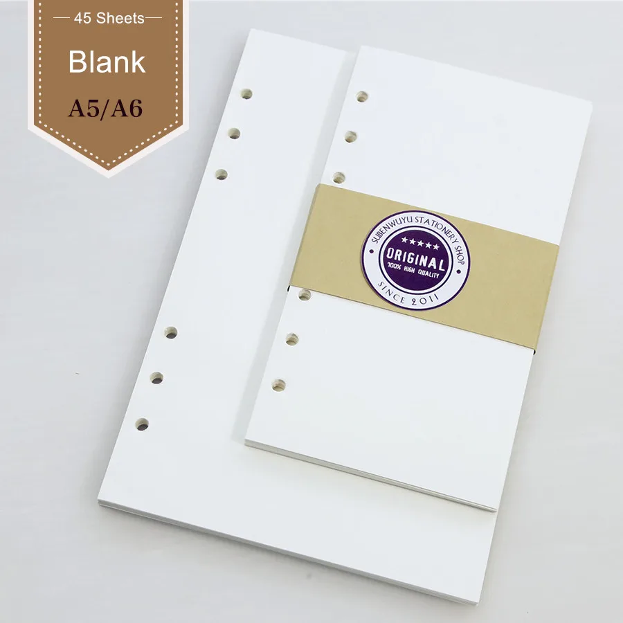 

Loose Leaf Notebook With A5 A6 A7 Loose The Inner Core Scheme Inner Core Blank filler papers for Planner Filofax