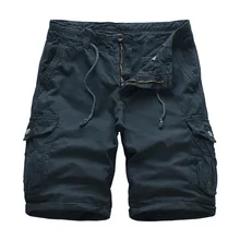 Летние мужские шорты, свободные штаны до колена, повседневные хлопковые дышащие шорты с несколькими карманами, мужские шорты в стиле хип-хоп, уличная одежда, шорты-Карго