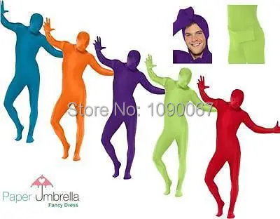 Mens Second Skin Body Suit Adults Fancy Dress Costume Stag Do Party Outfit Lycra