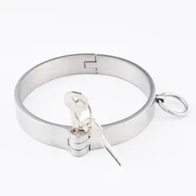 Colar lockable bdsm 304 aço inoxidável escravo colar restrições anel de asfixia escravo bdsm colar bondage sexo brinquedos para mulher homem