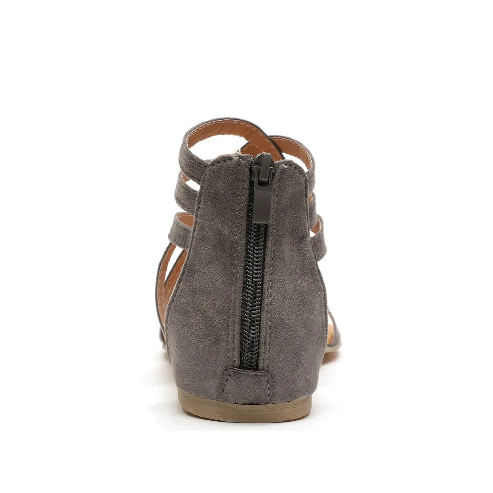Women Sandals 2019 New Summer Women Casual Flat Heel Shoes Woman Back Zipper Rome Gladiator Flip Flops Beach Sandalias Mujer