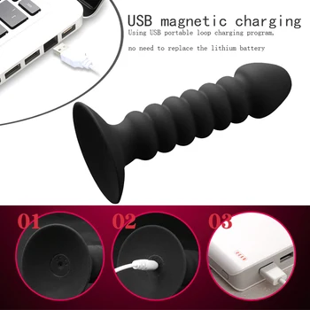 Anal Plug Bead Dildo Vibrator with Suction Cup Butt Plug Male Prostate Massager Clitoris Stimulator Unisex Sext Toys for Women 3