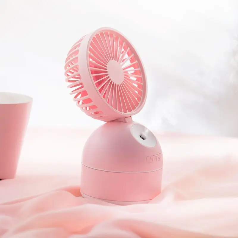 

180 Degree Angle Adjustment Mini USB Humidifier Fan Portable Desktop Air Cooling Fan Spray Cooler for Home Office Outdoor Use Su