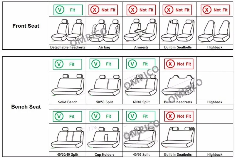 Car Front Rear Accessories Seat Cover