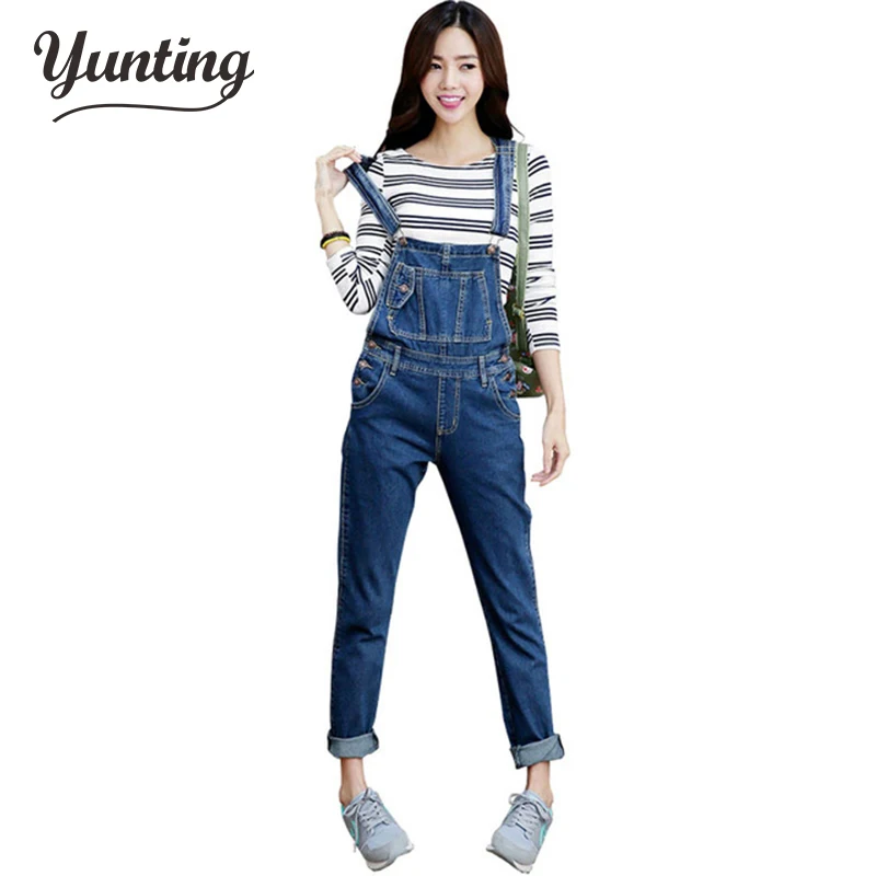 

New Lady Denim Women's Jeans Bib Pants Overalls Loose Jumpsuit Female Casual Suspenders Cargo Trousers