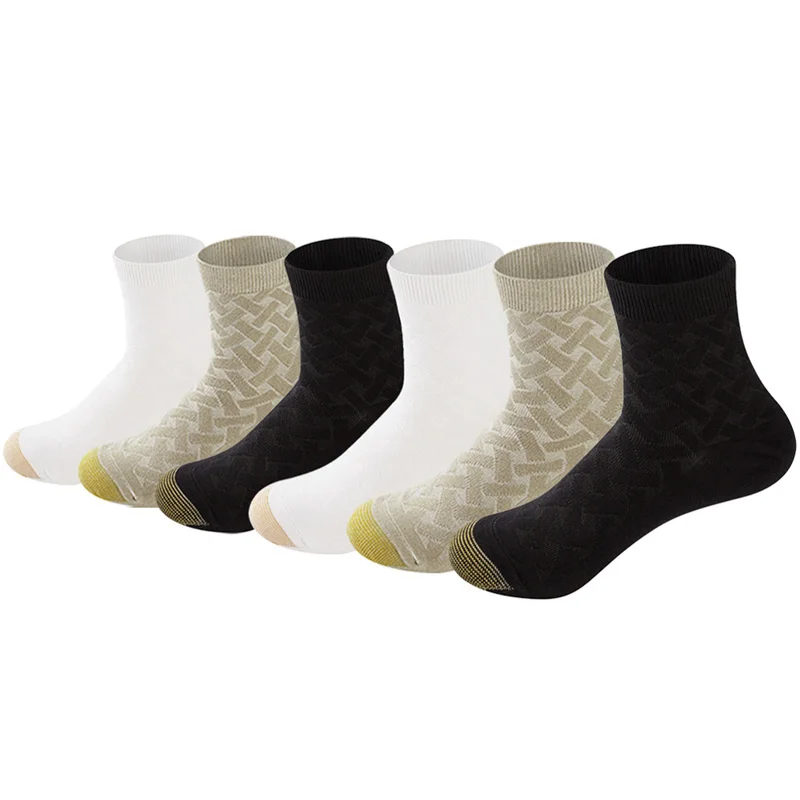 LifeWheel 6 пар/лот бамбуковые антибактериальные дышащие мужские носки средней длины Повседневные носки - Цвет: Multicolor(6 Pairs)