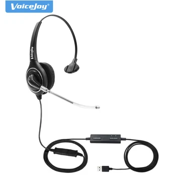 

Voice Tube headset headphone with USB Plug,Quick Disconnect cable,Volume and Mute switch Headphone for laptop,PC,Computer,etc