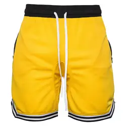 2019 летние короткие модные мужские шорты эластичные веревки стрейч сетки карман повседневные однотонные спортивные шорты W426