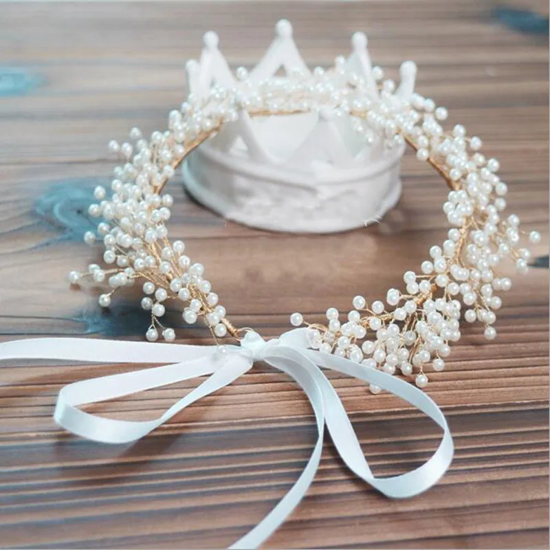 

OKOUFEN Heavy Beading Pearls Bohemia Headbands 2018 Hair Tiaras Jewelry Wedding Crowns Headpieces Bridal Accessories For Women