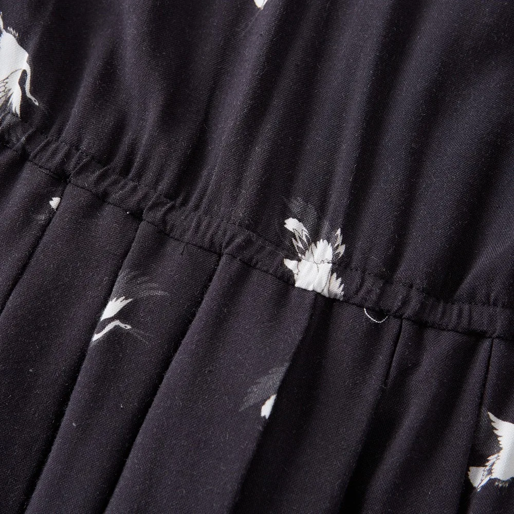 Metersbonwe Elegant O-neck Print Chiffon Dress