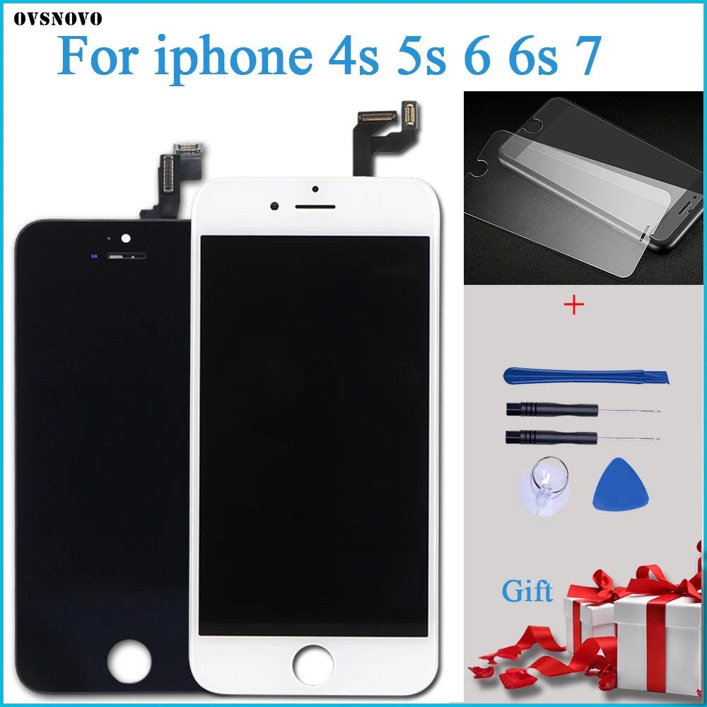 ЖК дисплей AAA для iPhone 4s 6 6S 7 модуль с сенсорным экраном стеклянный дигитайзер