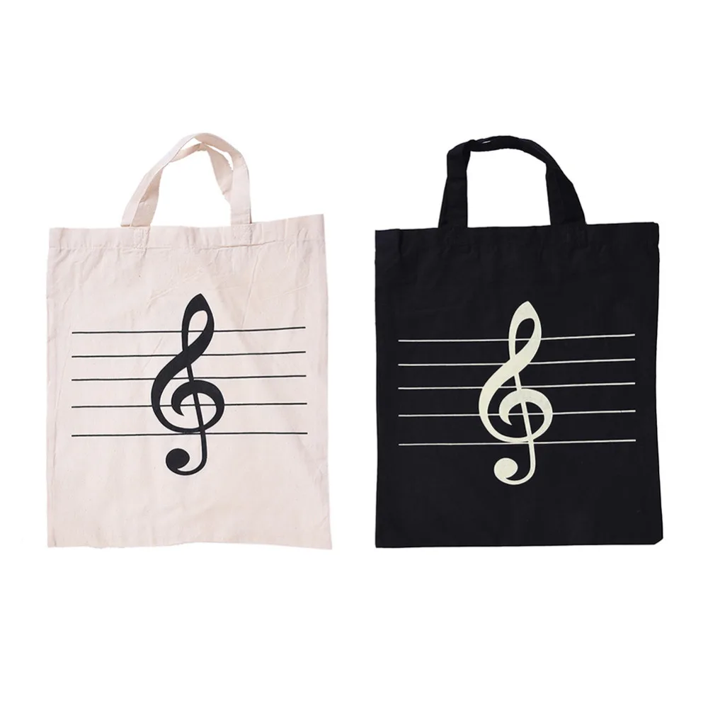 Portable Cotton Box And Linen Music Score Bag Treble Symbol Pattern