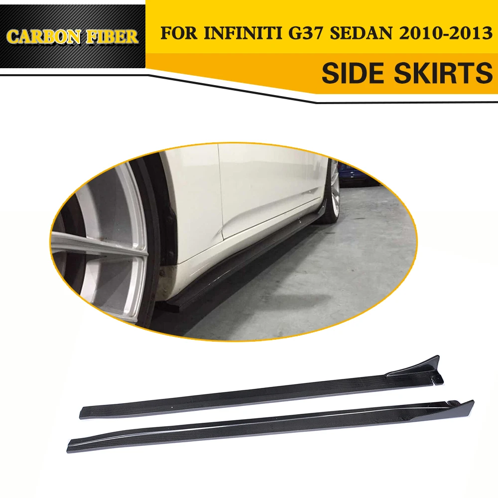 Carbon fiber Car Side Skirt Skirts apron for infiniti G37 G37S 4 Door