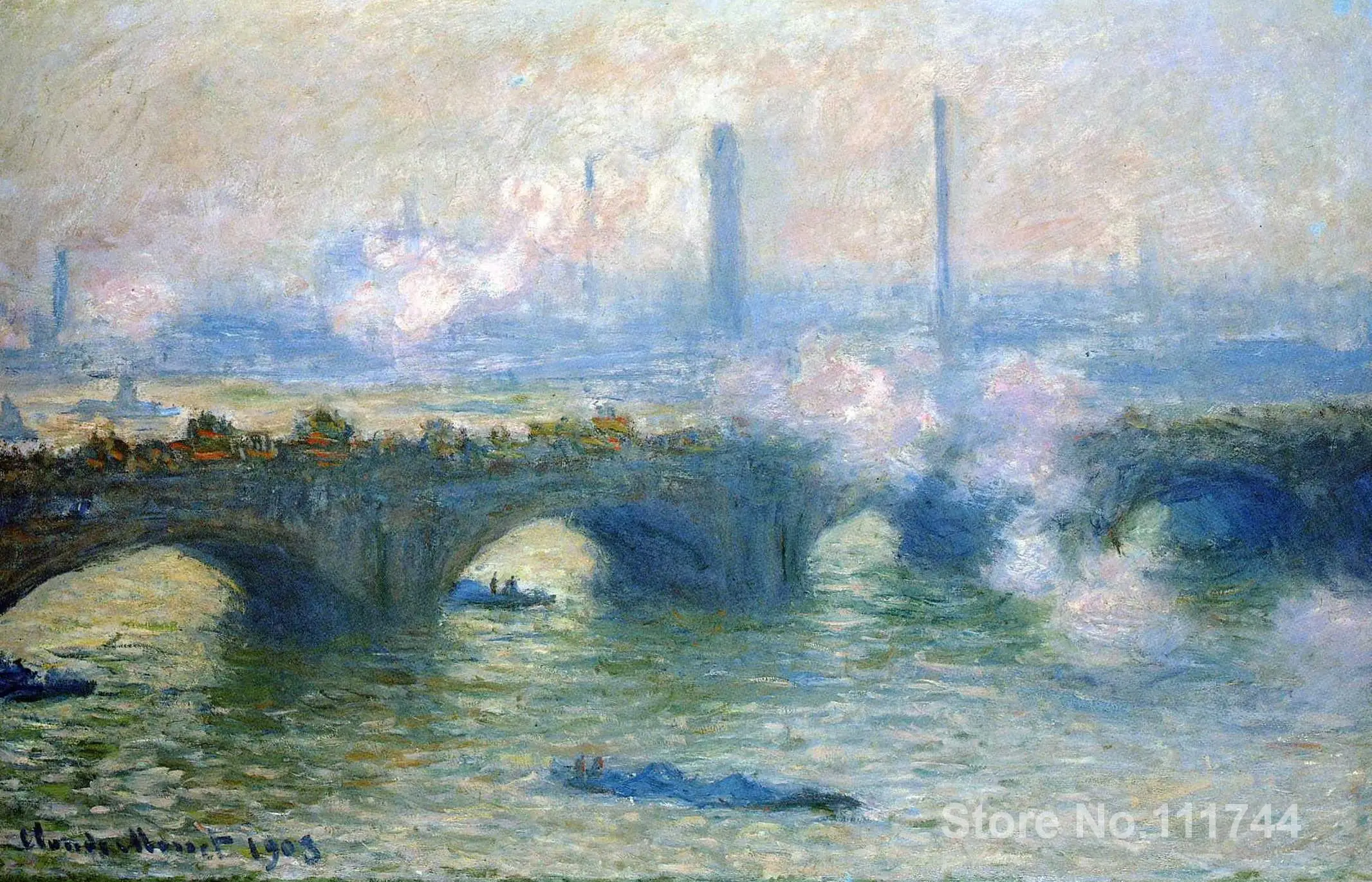 

canvas art Waterloo Bridge London Claude Monet reproduction Paintings Handmade High Quality