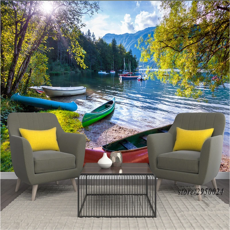 

Customize Photo Wallpaper Murals Slovenia Lake 3d Embossed Wallpaper Environment Friendly TV Background Wall Paper for Kids Room