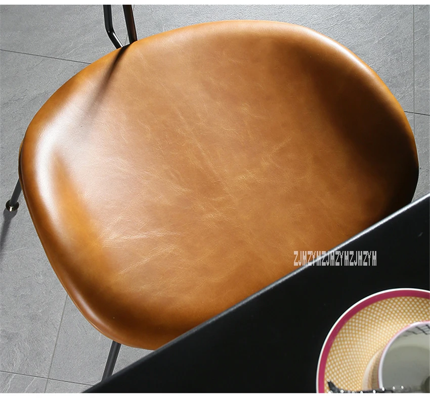 Обеденное кресло в индустриальном стиле с железными ножками, винтажное легкое кресло, простое кожаное повседневное кресло для переговоров