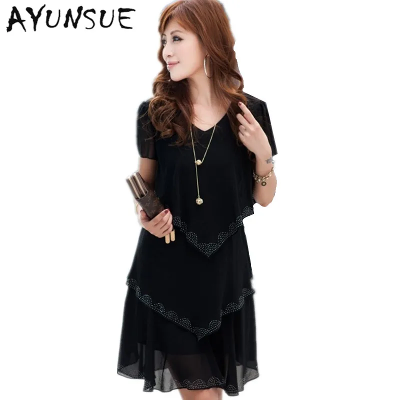 Женское шифоновое платье черное или синее для вечерние модель 2020 5XL|dress chiffon|5xl