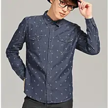 Хит, осенняя мужская рубашка с квадратным воротником из хлопка с длинными рукавами/S-XL