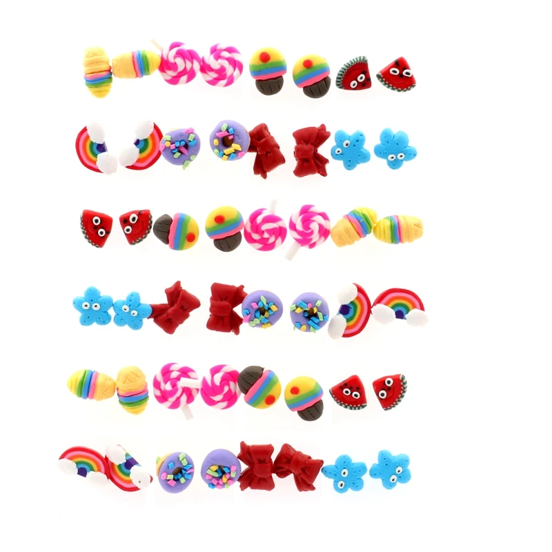 Женские серьги гвоздики из экологически чистого пластика 24 пары|stud earrings|stud earrings