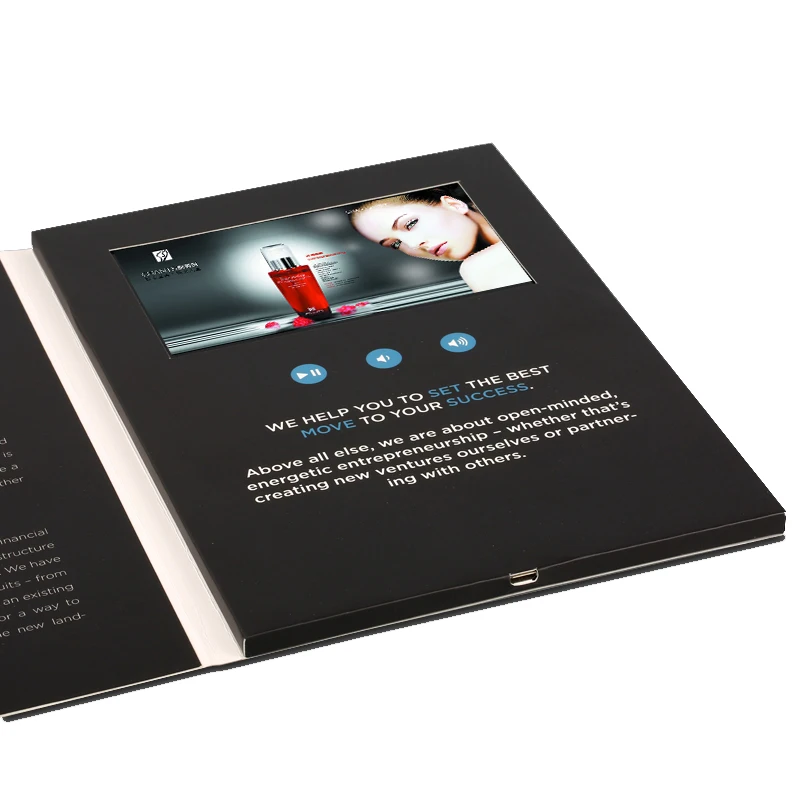 Профессиональная Настройка 5 дюймов видеобуклет для презентаций цифровой проигрыватель рекламы экран видео буклет хорошо продают