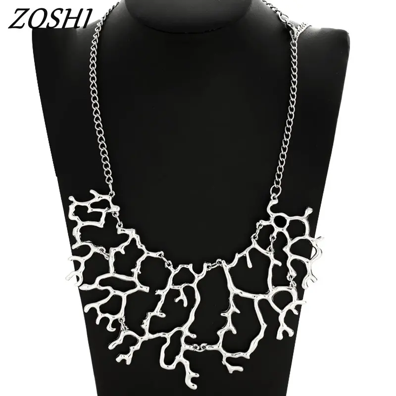

ZOSHI Good Quality New Fashion Necklaces & Pendants Hollow Leaf statement choker wholesale Necklaces for women maxi necklace