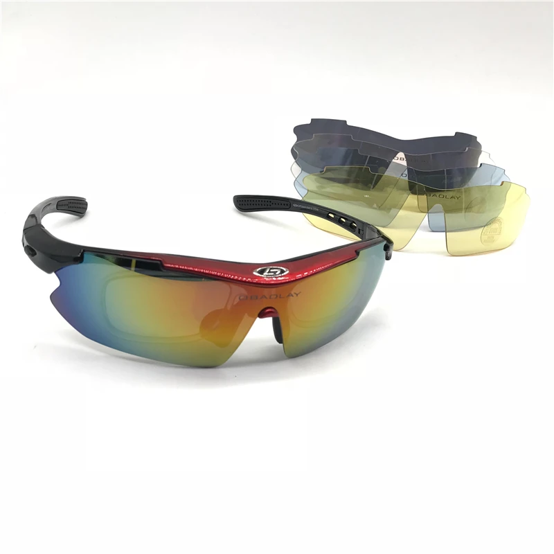 OBAOLAY Polarized Cycling Glasses Bike Eyewear Outdoor Sport Riding Bicycle Goggle Fishing Sunglasses 5 Lens Gafas de ciclismo